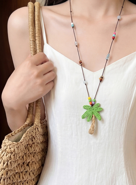 海边度假~椰子树串珠项链女颈链