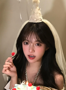 公主风~蝴蝶结生日头纱发箍