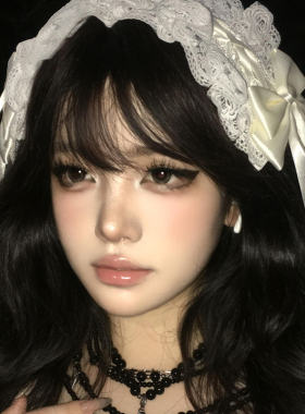 法式Lolita白色蝴蝶结蕾丝发带女高级感可爱女仆拍照头饰头箍cos