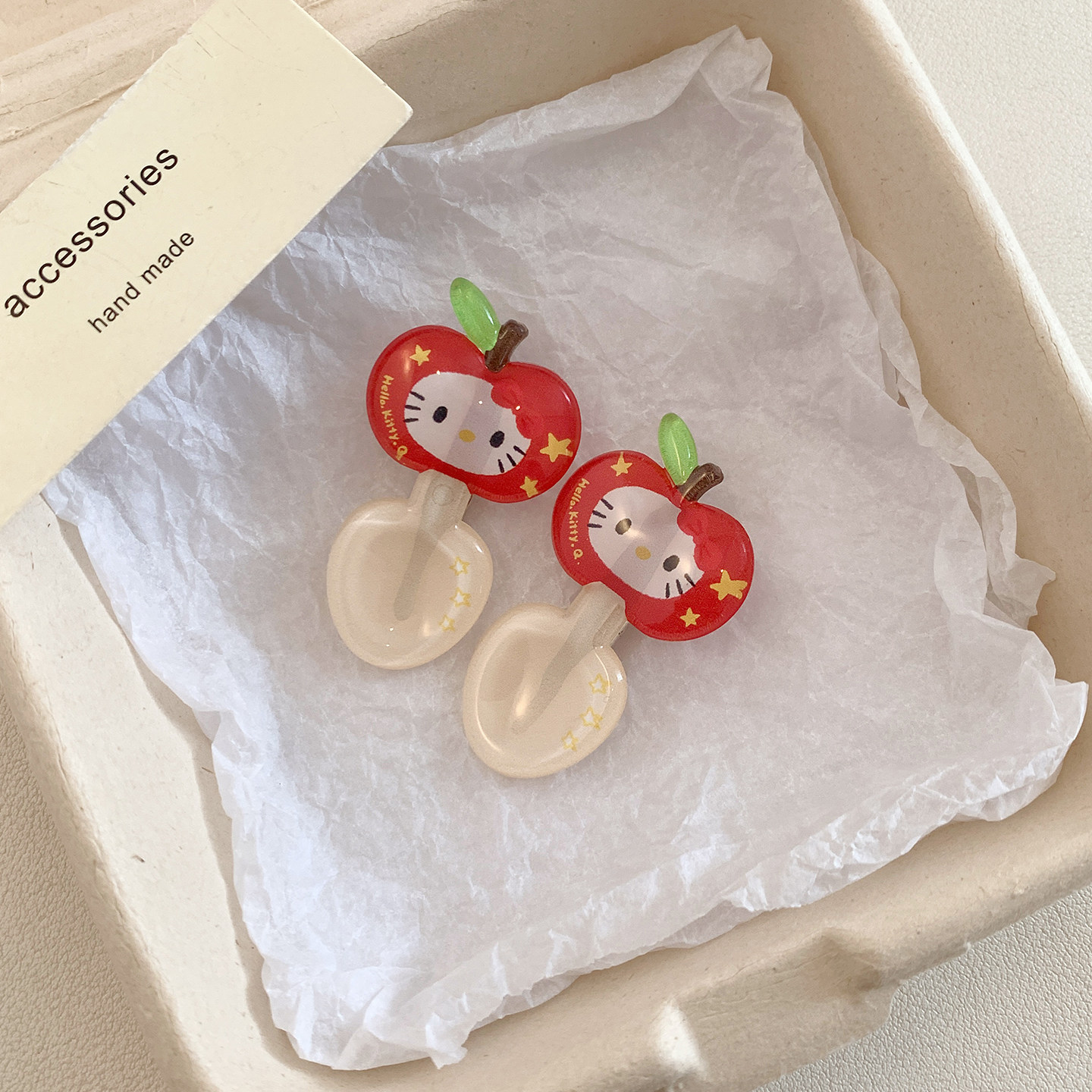 吃苹果~可爱创意红色发夹女高级感百搭夹子头饰刘海边夹儿童发卡,淘宝优惠券,粉丝福利购,淘宝优惠卷