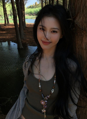 乌托邦系列宵夜同款花朵串珠项链