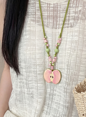 切片苹果串珠项链女高级感2026