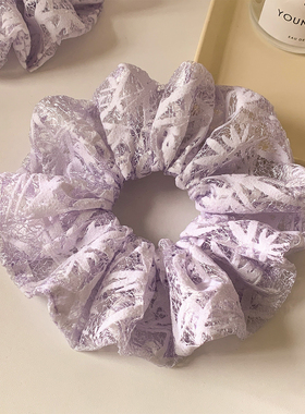 独特紫色镂空大肠发圈女高级感