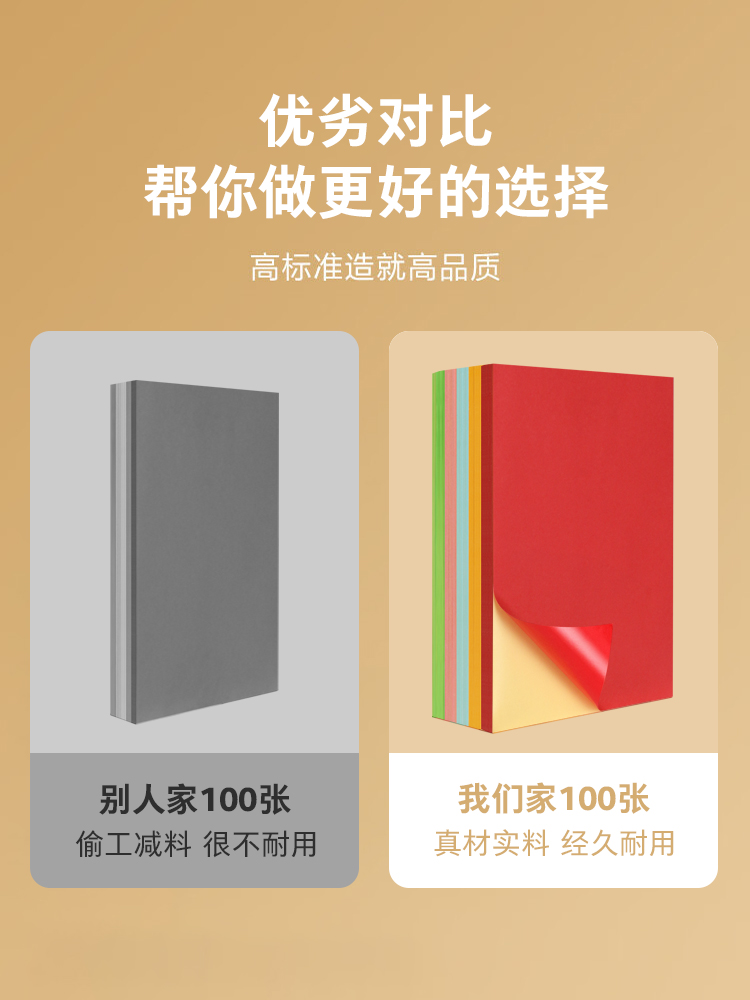 彩色不干胶标签A4贴纸混色不干胶黄色浅绿色紫蓝粉大红浅牛皮背胶激光喷墨书写专用80g标签不干胶办公打印纸 - 图1