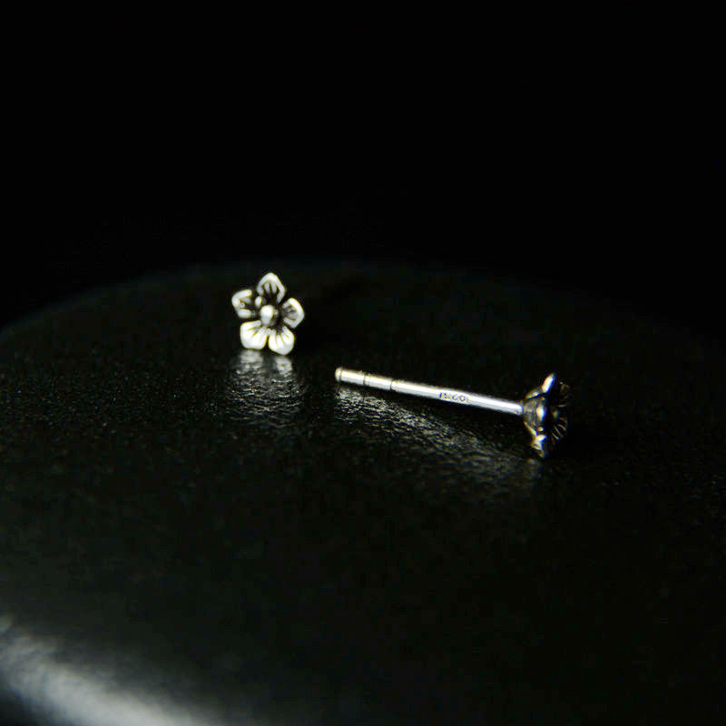 大猪熊 999纯银耳钉 迷你梅花耳钉 手工复古做旧 民族风,淘宝优惠券,粉丝福利购,淘宝优惠卷