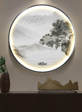 新中式玄关LED灯画感应装饰画