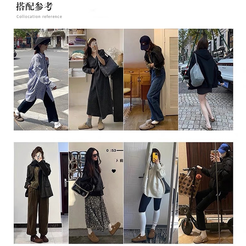 勃肯鞋女2025年新款春季厚底外穿博肯包头半拖鞋休闲一脚蹬懒人鞋 - 图1