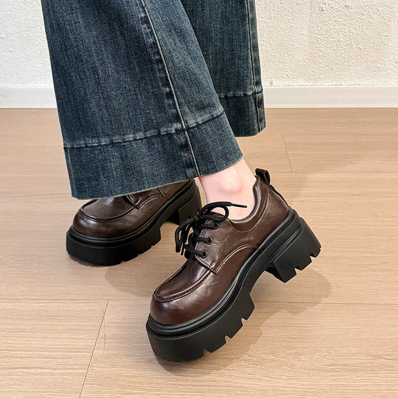 松糕厚底系带乐福鞋女鞋2026新款春季松糕英伦风小皮鞋复古jk单鞋,淘宝优惠券,粉丝福利购,淘宝优惠卷