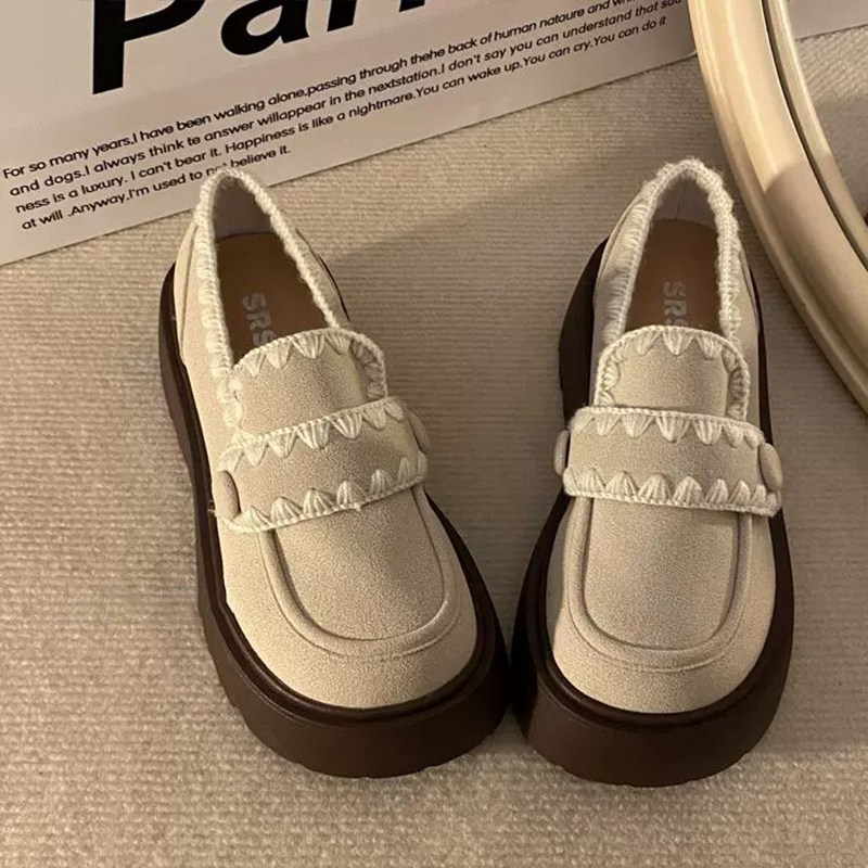 日系复古松糕厚底百搭乐福鞋2025春季新款一脚蹬学院风jk小皮鞋女,淘宝优惠券,粉丝福利购,淘宝优惠卷