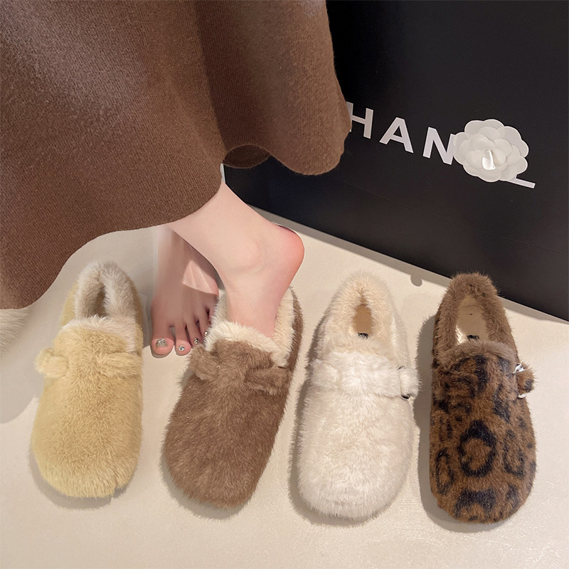 一脚蹬懒人内增高毛毛鞋子女冬加绒保暖2025新款爆款豆豆棉鞋外穿,淘宝优惠券,粉丝福利购,淘宝优惠卷