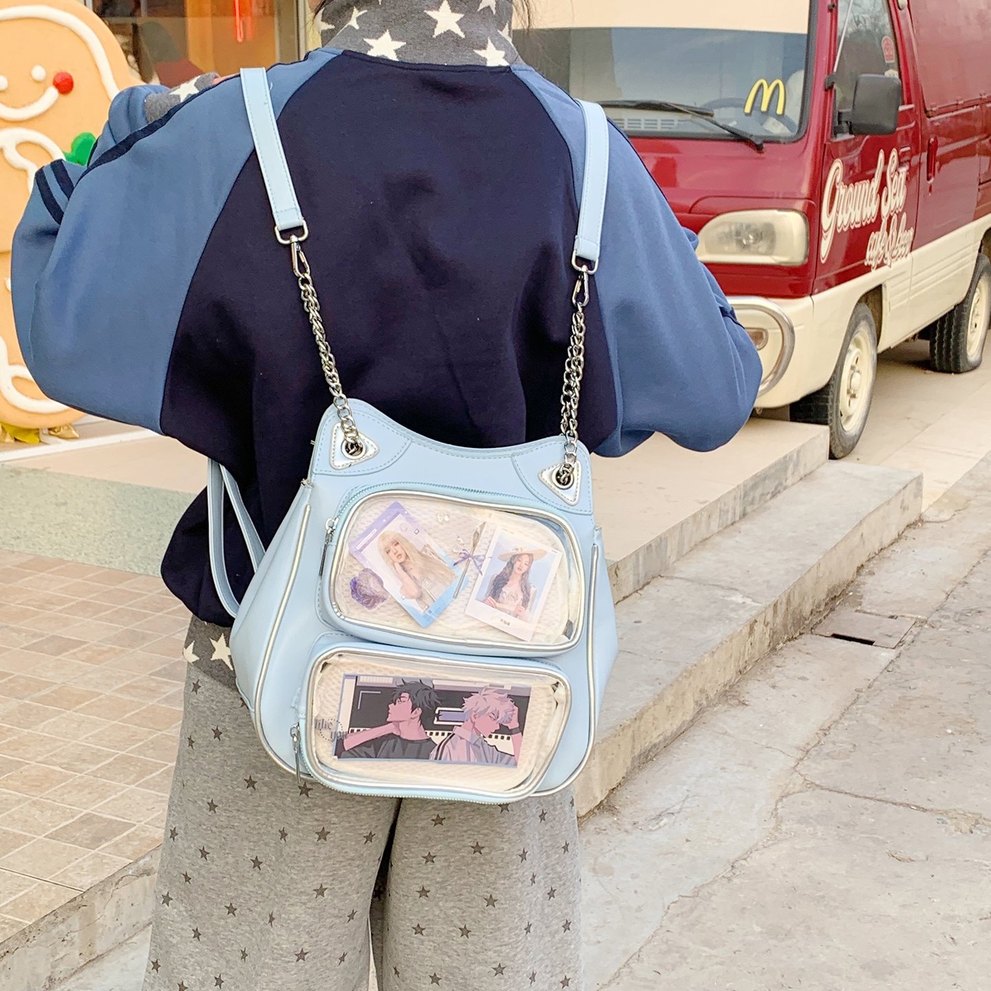 小众设计感痛包学院风小食量透明包吧唧包10厘米娃包二次元pu包女,淘宝优惠券,粉丝福利购,淘宝优惠卷