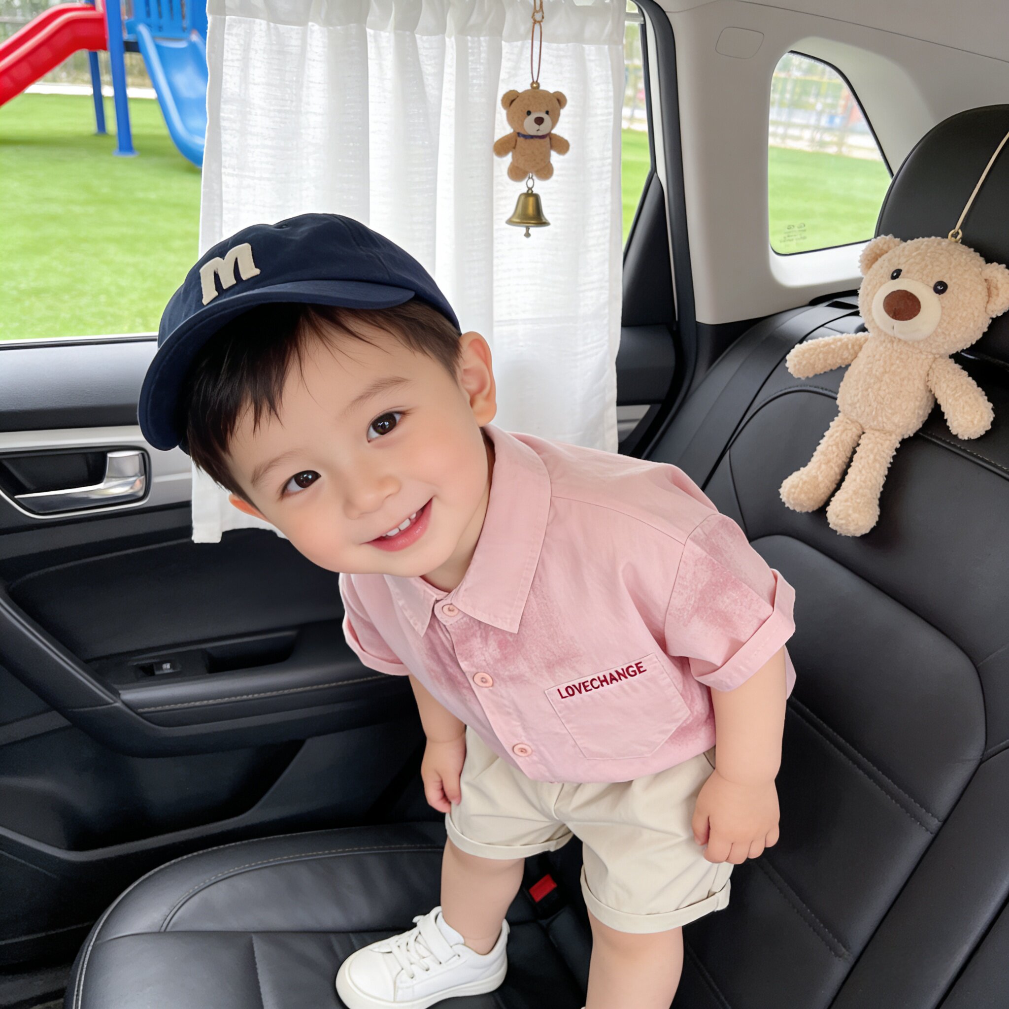 Boys' suits, summer clothes, baby fashionable clothes, baby boys' handsome shirts and pants two-piece set, summer children's clothes