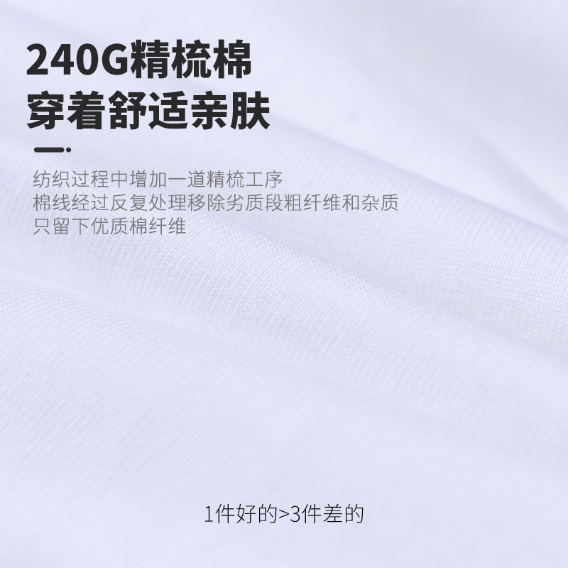 重磅300g精梳棉夏季纯色短袖T恤男女半袖潮牌上衣宽松打底衫体恤-图1