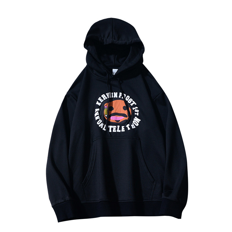 美式连帽卫衣男士春秋潮牌字母印花帽衫日系港风大码重磅情侣外套