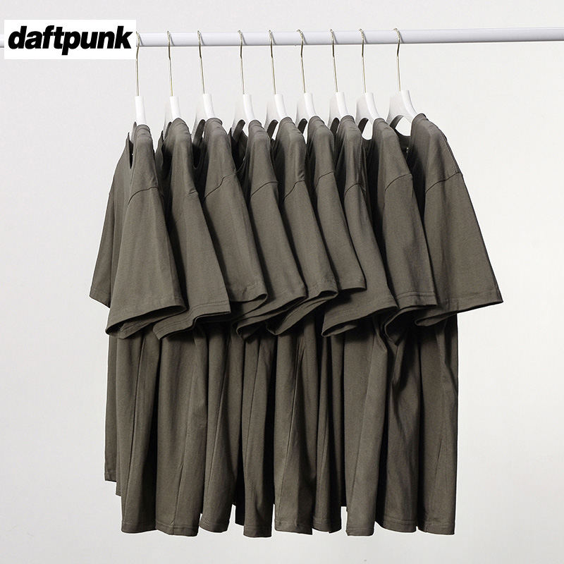 美式潮牌oversize液氨棉短t恤男女款夏季宽松休闲重磅240g半袖潮 - 图0