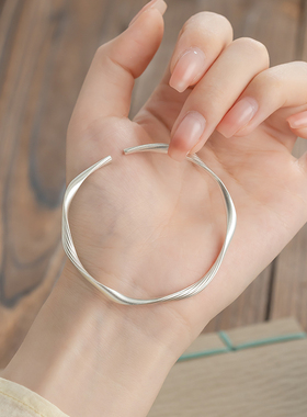 银手镯足银莫比乌斯环