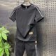 【现货】8058夏季运动套装男士薄款休闲短袖长裤潮流百搭两件套