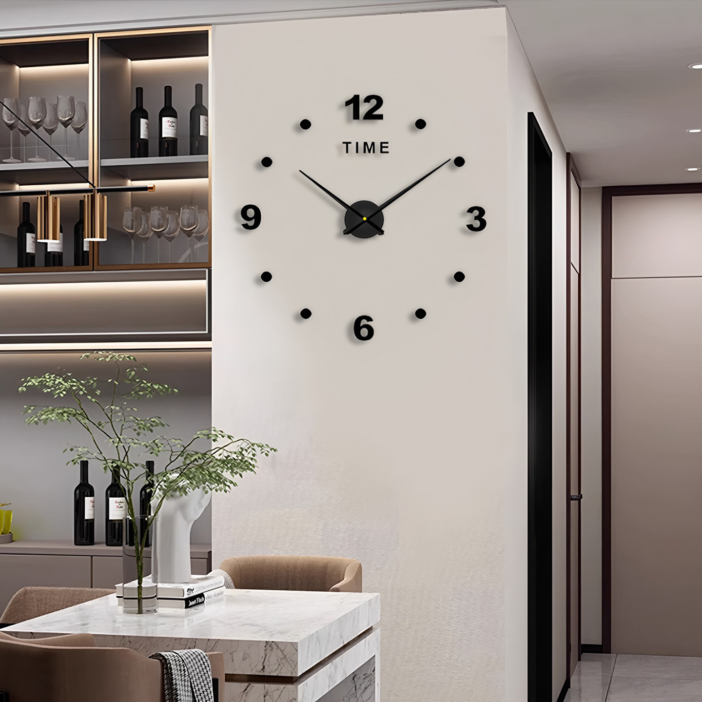 免打孔钟表挂钟现代简约客厅装饰创意艺术墙贴表静音时尚diy钟表 - 图0