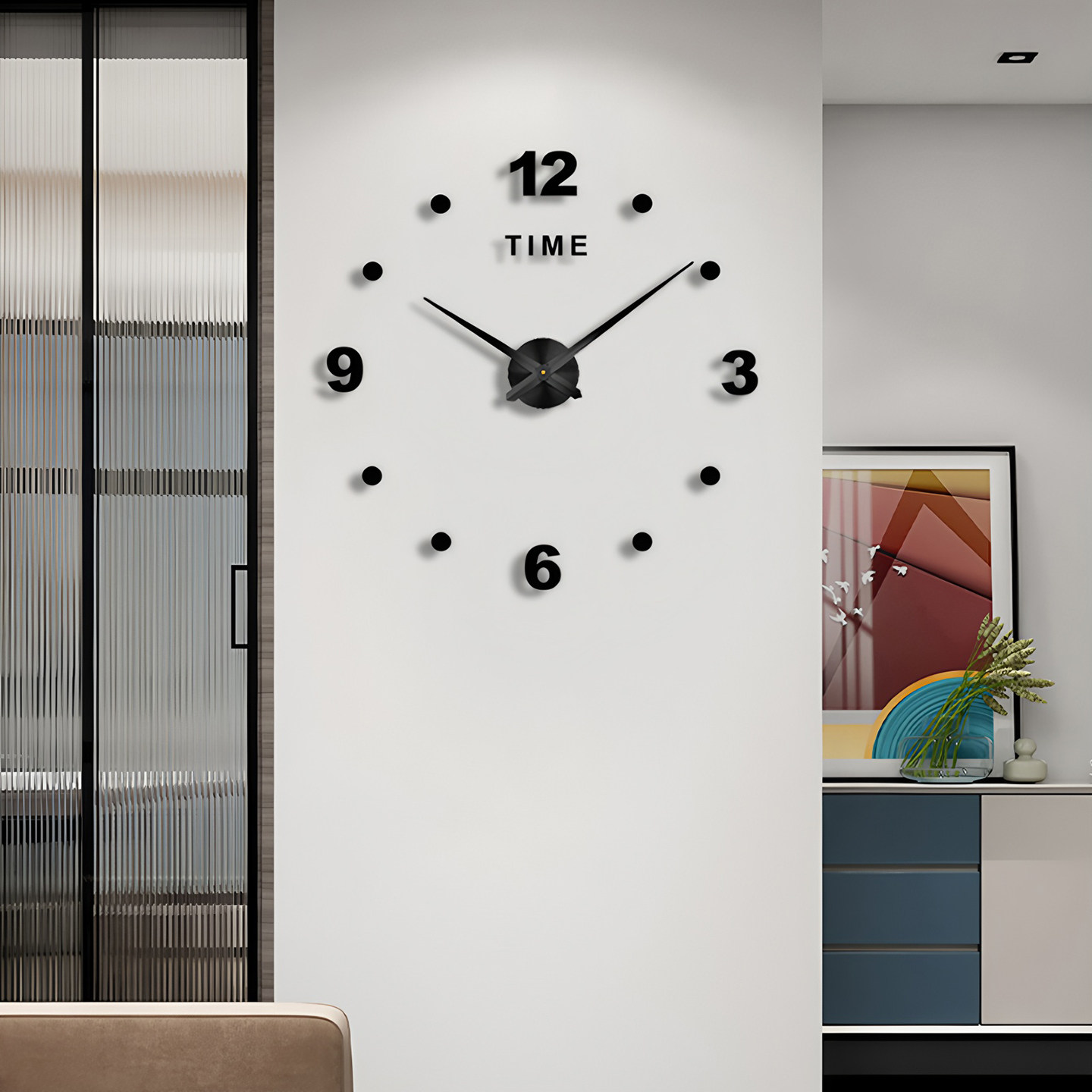 免打孔钟表挂钟现代简约客厅装饰创意艺术墙贴表静音时尚diy钟表 - 图2