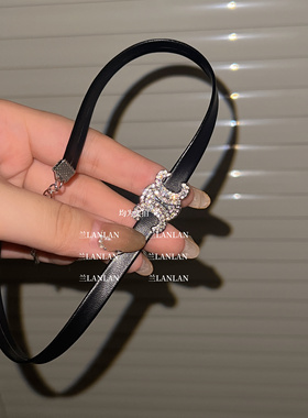 【兰LANLAN】暗黑夜巡choker小众设计感皮革甜酷辣妹轻奢项圈颈链