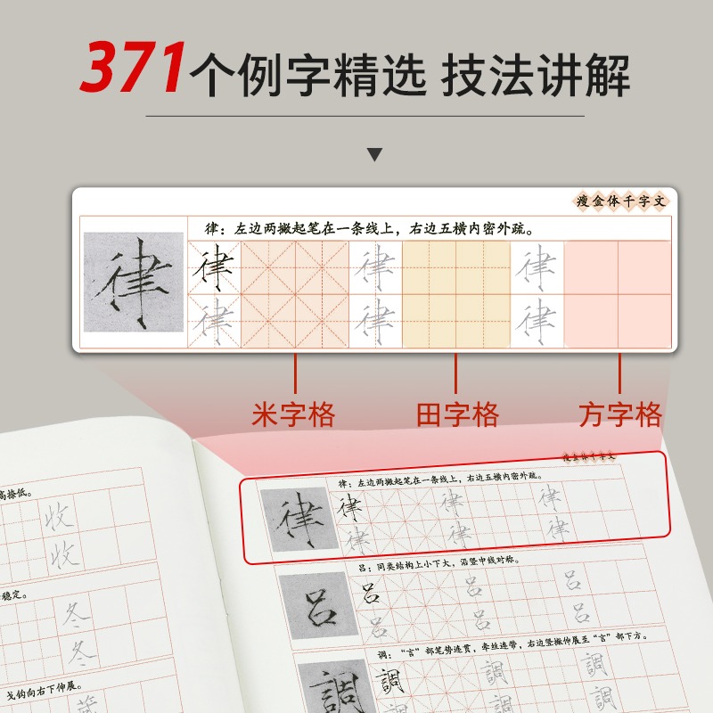 瘦金体千字文硬笔书法字帖练字成人男大学生文艺古风清秀钢笔临摹墨点临古碑帖男女生字体漂亮高中生宋徽宗赵佶瘦金体字帖 - 图1