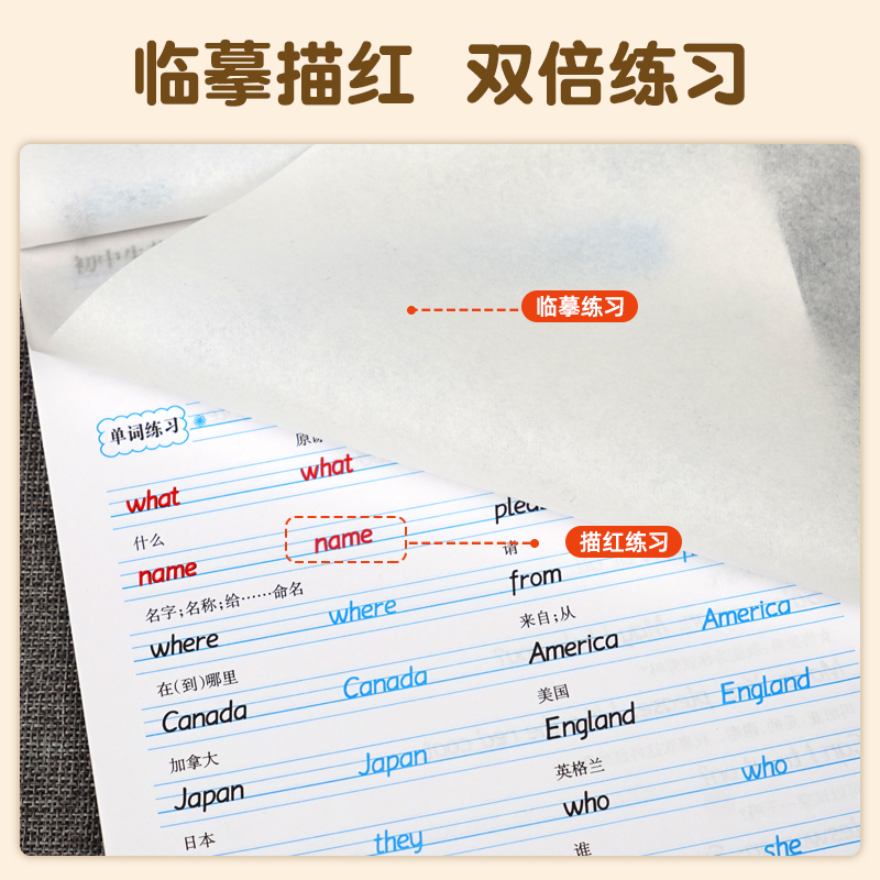 衡水体字帖初中英语七年级同步练字帖湘教版仁爱版专用初中7年级上册下册英语初一控笔训练英文练字每日一练练字帖初中生专用字帖-图3