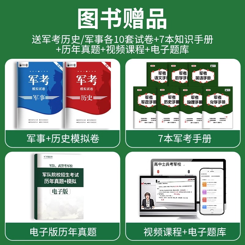 军考复习资料备考2024年8科教材历年真题模拟试卷部队考军校士兵考学书国防工业出版社官方大纲融通军队院校军官军士士官考试书籍-图0