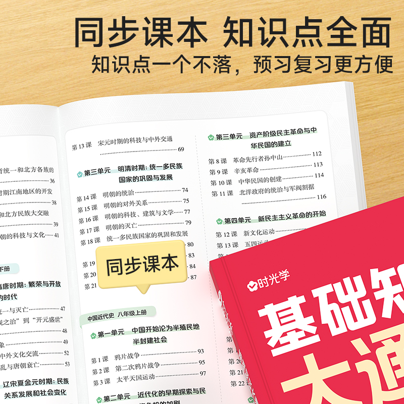 时光学初中基础知识大通关七八九年级中考通用课本同步教材政治历史地理生物道德与法治总复习专项训练知识点词语积累手册归纳总结 - 图2