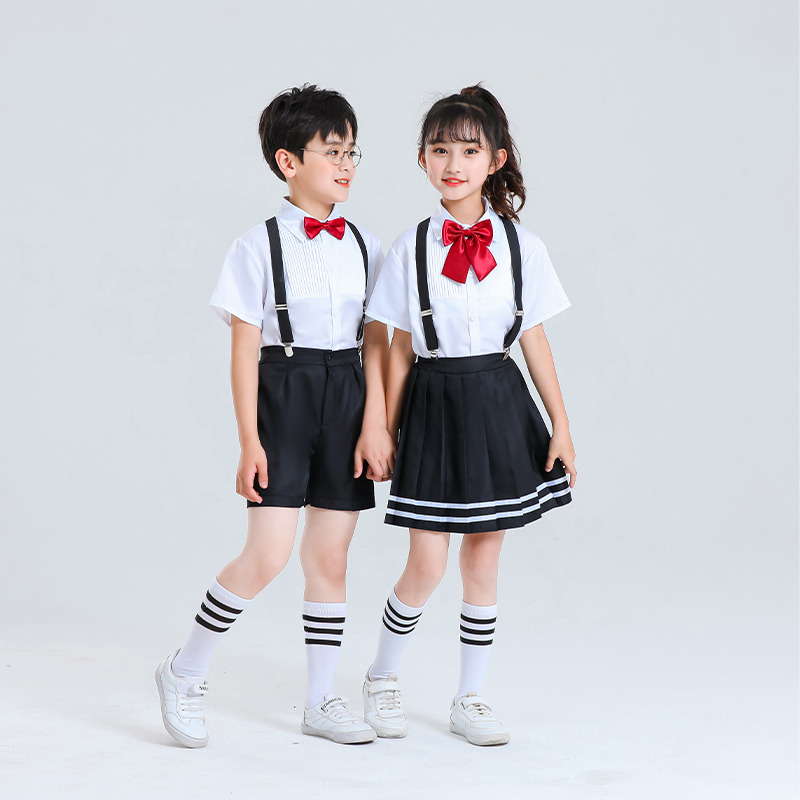 儿童演出服中小学生合唱服校服男女童表演服幼儿园舞蹈服装背带裤 - 图2