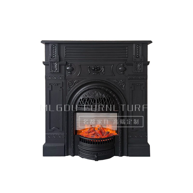 绝版维多利亚镂刻花取暖壁炉架复古装饰置物美式家用中古壁炉柜 - 图3