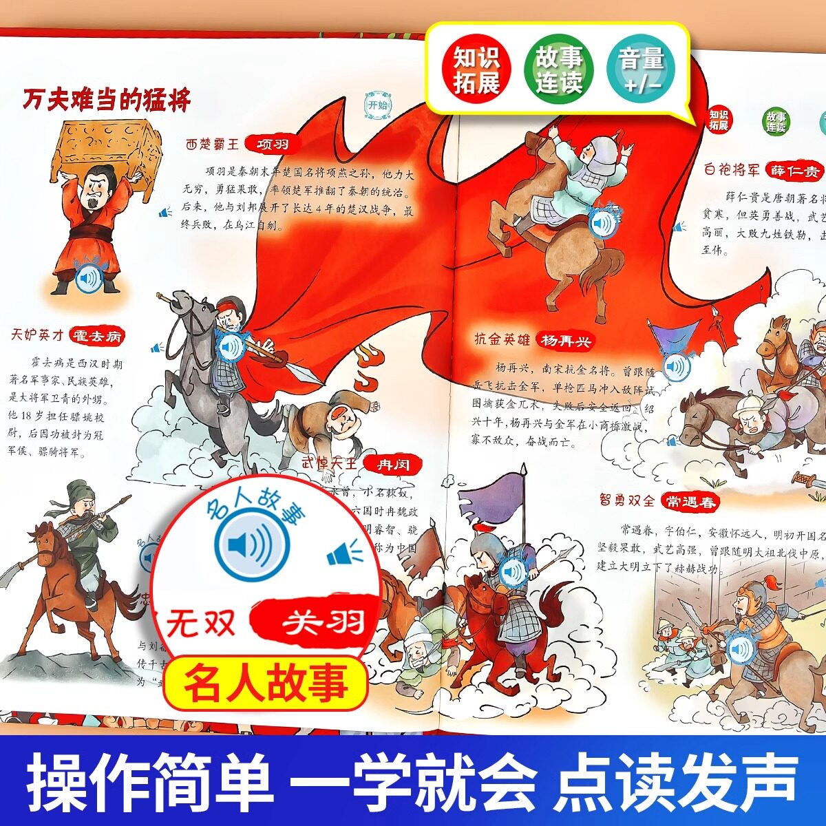 会说话的历史名人故事点读发声书早教书有声书中国经典历史名人传记经典儿童励志人物故事绘本0-1到3岁撕不烂