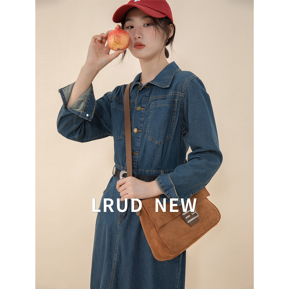 lrud开叉高腰2022新款女秋装连衣裙 lrud连衣裙