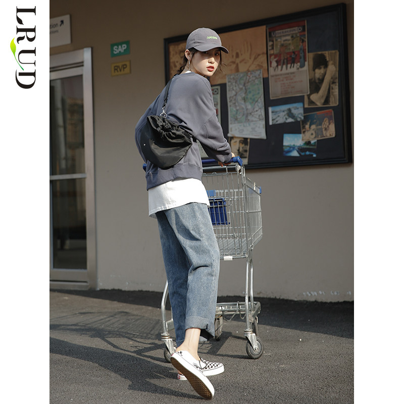 lrud直筒女2022年新款高腰牛仔裤 lrud牛仔裤