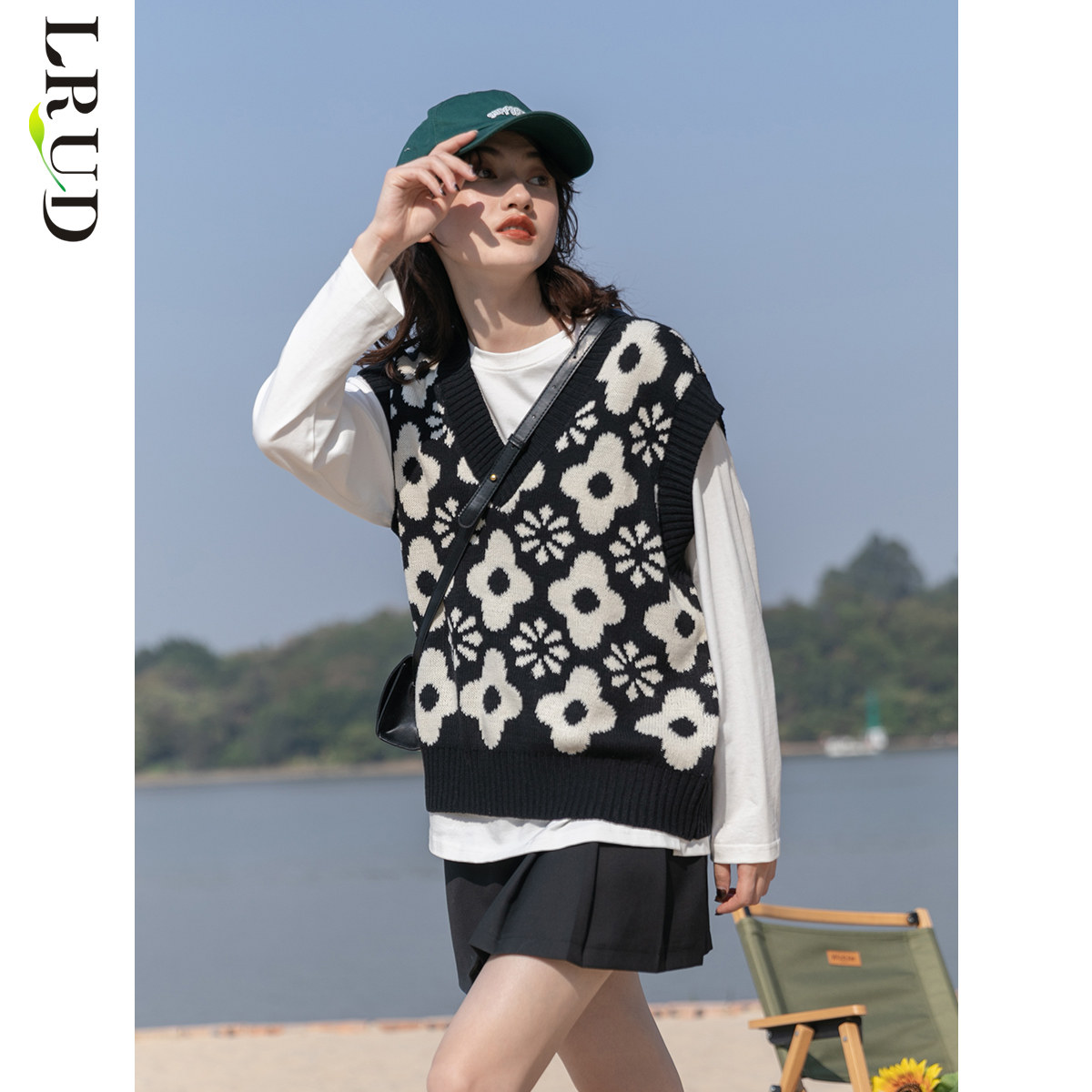 lrud针织春装2022年新款女上衣马甲 lrud马夹