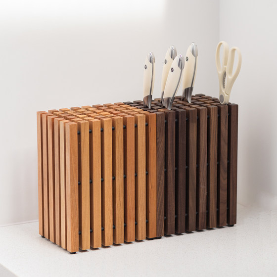 Solid wood grille multi-slot knife holder countertop knife holder kitchen