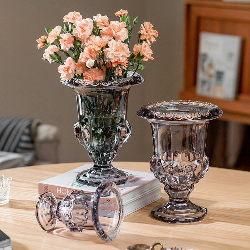 加厚罗马创意轻奢花瓶玻璃透明水养鲜花玫瑰百合客厅餐桌插花摆件,淘宝优惠券,粉丝福利购,淘宝优惠卷