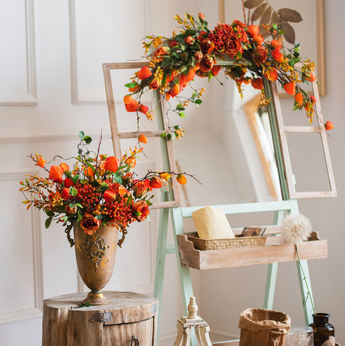 掬涵熙年艺术花艺寓意花束壁挂喜庆摆件新婚新年礼品客厅橱窗