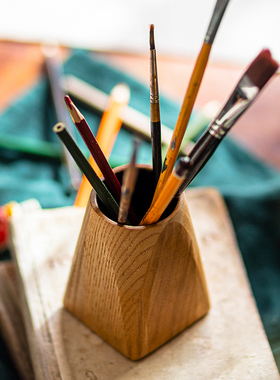 创意办公室桌面笔筒掬涵木日系