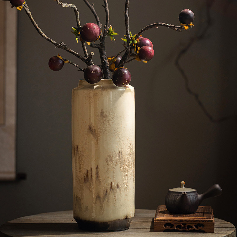 掬涵复古陶瓷花瓶摆件客厅插花新中式干花花器陶罐家居玄关装饰品,淘宝优惠券,粉丝福利购,淘宝优惠卷
