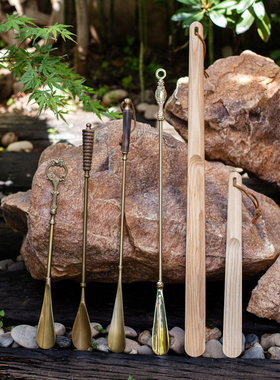 掬涵家用纯铜超长鞋拔子穿鞋神器