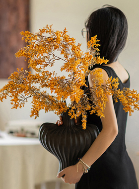 轻奢雾凇仿真花油画枯枝假花高级