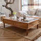 Juhan solid wood Duobaoge glass coffee table American style