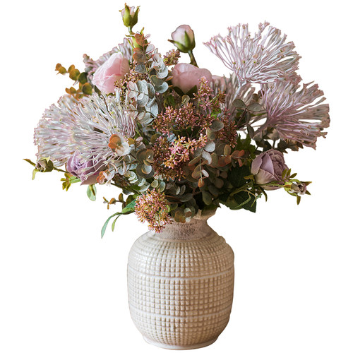 掬涵萦游设计师仿真干花摆件花束仿生轻奢装饰假花客厅餐桌花摆设 - 图0