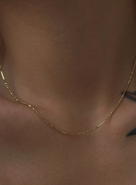 钛钢项链 百搭项链女波光粼粼锁骨链素链细款单链无吊坠不褪色