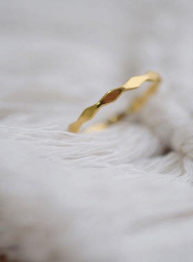 钛钢戒指 菱形格子纹时尚精致戒指女百搭小众设计指环配饰冷淡风