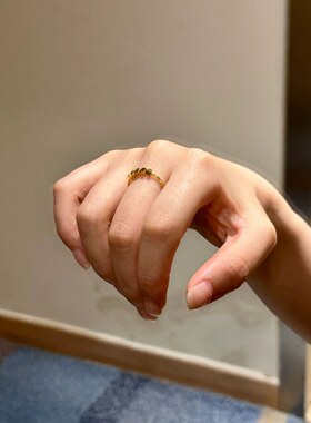 钛钢 不褪色小方糖戒指女小众气质素圈指环ins食指戒手饰