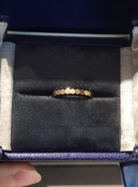 钛钢 日韩蜂巢戒指女蜂窝素圈叠戴小众轻奢指环不褪色手饰品