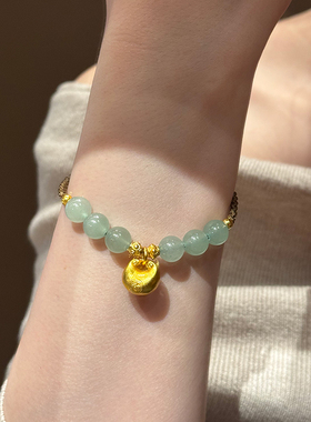 铜合金手链 新中式小胖福手链女高级感小众精致编织手绳气质手串