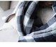 Autumn and winter men's black and white plaid scarf