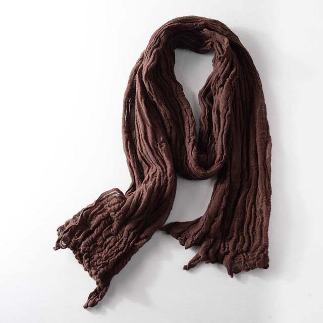 Pleated cotton and linen casual scarves for men and women